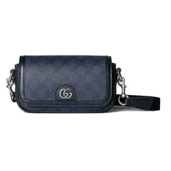 Túi Đeo Chéo Nam Gucci GG Ophidia Super Mini Shoulder Bag Canvas Màu Xanh Đậm