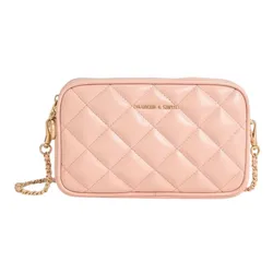 Túi Đeo Chéo Nữ Charles & Keith CNK Mini Apfra Quilted CK2-00151408 Màu Hồng
