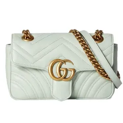 Túi Đeo Chéo Nữ Gucci GG Marmont Matelassé Mini Bag Pale Green 446744-AABZC-3401 Màu Xanh Nhạt