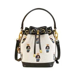 Túi Đeo Chéo Nữ Guoo Bear Bag TN1713 - GU1267 Màu Be/Đen