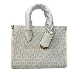 Túi Đeo Chéo Nữ Michael Kors MK Mirella Small Signature Logo Crossbody Bag Màu Xám Trắng
