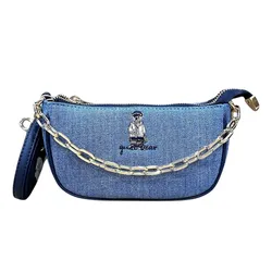 Túi Đeo Vai Nữ Guoo Bear GU1124 Gujia Moroccan Bear Black Crossbody Bag Màu Xanh