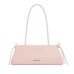 Túi Đeo Vai Nữ Charles & Keith Hazel Bow Elongated Trapeze Shoulder Bag Soft Pink CK2-20160193_SFT.PK Màu Hồng