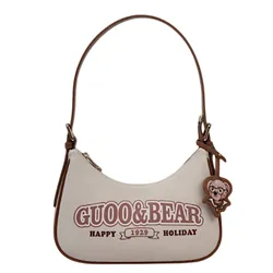 Túi Đeo Vai Nữ Guoo Bear Bag GU1136-10040 Màu Be/Nâu