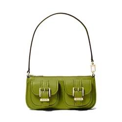 Túi Đeo Vai Nữ Michael Kors MK Zoe Small Pebbled Leather Pochette 32S5GZCU1L Màu Xanh Green