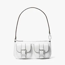 Túi Đeo Vai Nữ Michael Kors MK Zoe Small Pebbled Leather Pochette 32S5SZCU1L Màu Trắng