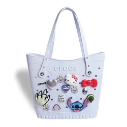 Túi Tote Nữ Crocs Classic Medium Woman Tote Bag Charm - Kitty Dreamscape Màu Xanh Da Trời