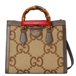 Túi Tote Nữ Gucci Diana Jumbo GG Small Bag Camel Ebony 660195-UKMFT-2672 Màu Nâu Be