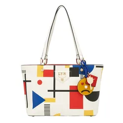 Túi Tote Nữ Lyn Re-Edit Bauhaus M Bag Printed White L25FBWA059 Màu Trắng Họa Tiết