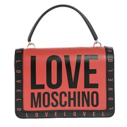 Túi Xách Nữ Love Moschino Love Handbag With Printed Logo And Removable Shoulder Strap Màu Đỏ - Đen