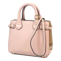 Túi Xách Tay Nữ Burberry Pink Small Banner Leather Satchel Brown Màu Hồng