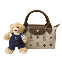 Túi Xách Tay Nữ Guoo Bear GU1124 Màu Xám Nâu Size S