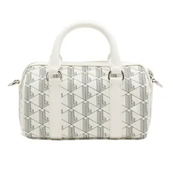 Túi Xách Tay Nữ Lacoste Women's Monogram Print Boston Handbag NF3960DG F89 Màu Trắng