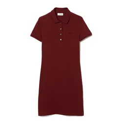 Váy Polo Nữ Lacoste Slim Fit Stretch Petit Pique Polo Dress EF5473-00-ZS1 Màu Đỏ Mận Size 38