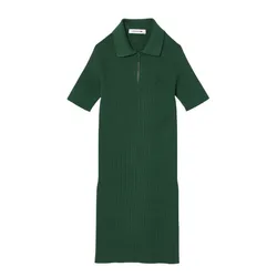 Váy Polo Nữ Lacoste Women’s Knit Polo Dress EF4947 SMI Màu Xanh Lá Size 38