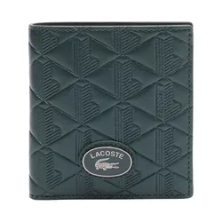 Ví Nam Lacoste Monogram Compact Leather Billfold NH4575MR B43 Màu Xanh Lá