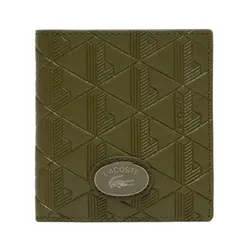 Ví Nam Lacoste Monogram RFID Bifold Leather Wallet NH4575MR Màu Xanh Green