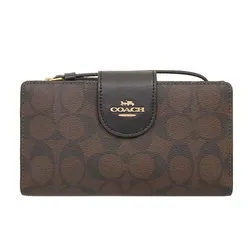 Ví Nữ Coach Phone Wallet In Colorblock Signature Canvas C2874 Màu Nâu
