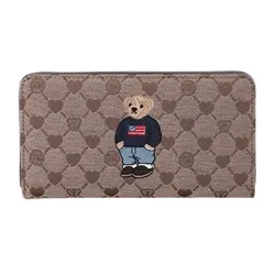 Ví Nữ Guoo Bear GO-2042-18120 Viền Nâu Vải L Màu Nâu