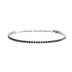 Vòng Đeo Tay Nữ Daniel Wellington Preciosa DW00401108 Classic Tennis Bracelet Nightfall Màu Bạc Xám