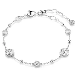 Vòng Đeo Tay Nữ Swarovski Imber bracelet Round Cut, White, Rhodium Plated 5696079 Màu Bạc