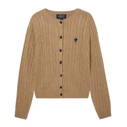 Áo Cardigan Nữ WHOAU Steve Cable Cardigan WHCKF4901F Màu Beige