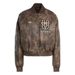 Áo Khoác Nữ Adidas Originals Athl Dept Vintage Faux Leather Jacket KF2307 Màu Nâu Đậm Size XS (Form Âu)