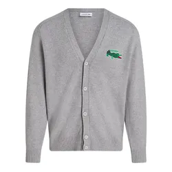 Áo Khoác Len Nam Lacoste Classic Fit V-Neck AH3053 W9D Màu Xám Size 4