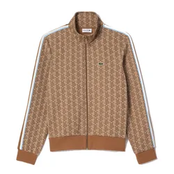 Áo Khoác Nam Lacoste Men's Paris Zipper Jacquard Sweatshirt SH1368-IRP Màu Be Nâu Size 2