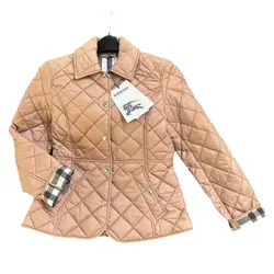 Áo Khoác Nữ Burberry Trám BBR Màu Nâu Be Size S