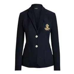 Áo Khoác Nữ Ralph Lauren Blazer Bullion Jacquard Navy Logo Embroidery 200797305005 Màu Xanh Navy Size S