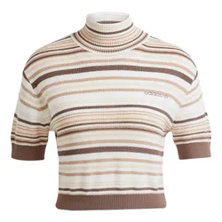 Áo Len Nữ Adidas Striped Cropped Turtleneck JD3593 Màu Trắng Nâu Size M (Form Á)