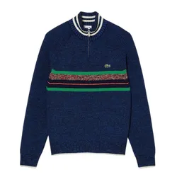 Áo Len Nam Lacoste Men's High-Neck Wool Sweater AH0817 NIQ Màu Xanh Navy Size 3