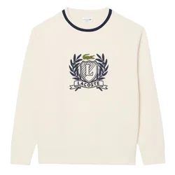 Áo Nỉ Sweater Nam Lacoste Hand Stitched French Graphic Tshirt Off White SH6424 – XFJ Màu Trắng Kem Size 3