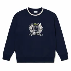 Áo Nỉ Sweater Nam Lacoste Hand Stitched French Graphic Tshirt SH6424 - 166 Màu Xanh Navy Size 2