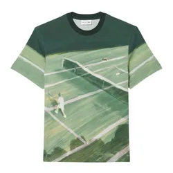 Áo Phông Nam Lacoste Men's Classic Fit Tennis Print T-Shirt TH0739 - 132 Màu Xanh Lá Size 3