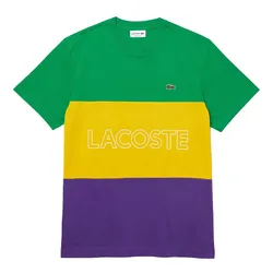 Áo Phông Nam Lacoste Men's Crew Neck 3D Lettered Colorblock Cotton T-Shirt TH7059 1E0 Phối Màu Size 5
