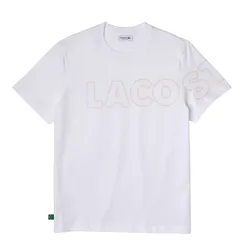 Áo Phông Nam Lacoste Men's Heritage Branded Crew Neck Flecked Cotton T-Shirt TH1741 001 Màu Trắng Size 5