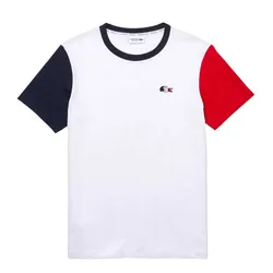 Áo Phông Nam Lacoste Men's Sport French Sporting Spirit Edition Tricolour T-Shirt TH3745 A10 Màu Trắng Size 5