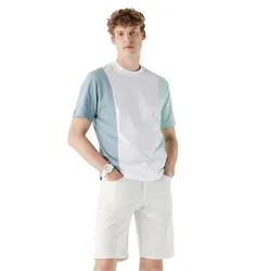 Áo Phông Nam Lacoste Men's T-Shirt TH0230.30B Màu Xanh Trắng Size 2
