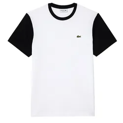 Áo Phông Nam Lacoste Regular Fit Jersey Colourblock TShirt TH1298-AU8 Màu Trắng Đen Size 3