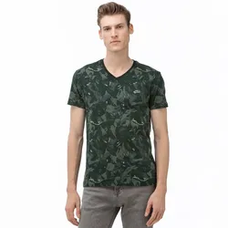 Áo Phông Nam Lacoste V-Neck Graphic T-Shirt TH0018 18Y Màu Xanh Lá Size 2