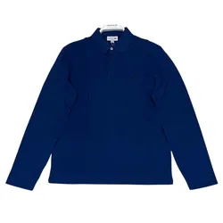 Áo Polo Dài Tay Nam Lacoste Regular Fit Long Sleeve Màu Xanh Đậm Size 5
