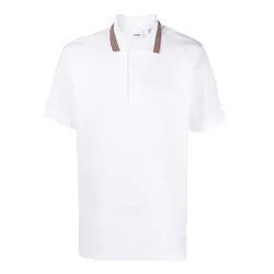 Áo Polo Nam Burberry Monogram Icon Stripe 80562251 Màu Trắng Size S