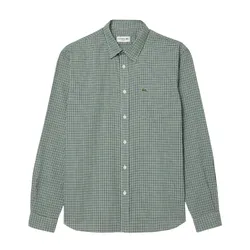 Áo Sơ Mi Dài Tay Nam Lacoste Gingham Check Flannel Shirt CH6266 - DCJ Kẻ Caro Màu Xanh Lá Size 39