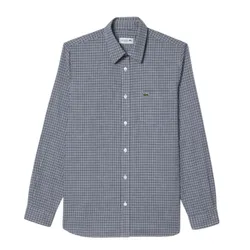 Áo Sơ Mi Dài Tay Nam Lacoste Gingham Check Flannel Shirt CH6266 - KG2 Kẻ Caro Màu Xanh Navy Size 39