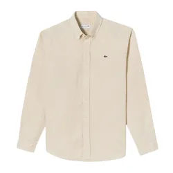 Áo Sơ Mi Dài Tay Nam Lacoste Linen Gangeom Check Shirt CH425E - KU4 Kẻ Màu Be Size 40