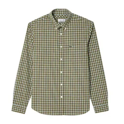 Áo Sơ Mi Dài Tay Nam Lacoste Men's Striped Loose-fit Poplin Shirt CH0894 - IK8 Màu Xanh Lá Size 39