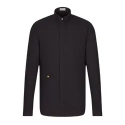 Áo Sơ Mi Nam Dior Black With Bee Logo Embroidered 733C554B2088 Màu Đen Size 37