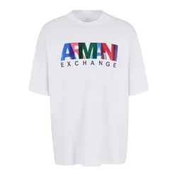 Áo Thun Nam Armani Exchange Chữ Nhiều Màu 3DZTKA ZJH4Z Tshirt Màu Trắng Size S